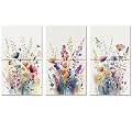 JBER Art Acoustic Panels, 47.2X27 Inches Acoustical Wall Panels, Sound Absorbing Wall Art, Decorative Acoustic Panels, Soundproof Wall Panels for Studio, Home & Living Room (Wild Flowers)