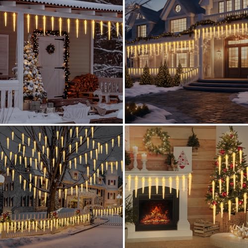 Guirlande LED gouttes de glace extérieur 4m ZAIYW blanc chaud Noël
