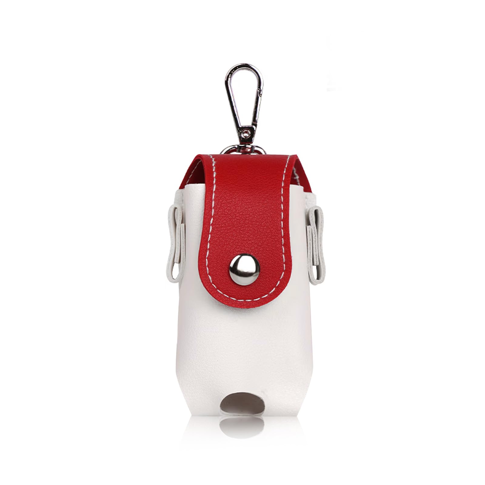 AfitLulu Golf Ball Bag PU Leather Golf Tee Bag Pouch with Clip Hook for 2 Golf Balls, Golf Tee Holder Protective Cover Portable Golf Ball Storage Bag with Magnetic Snap for Women and Men (Red)
