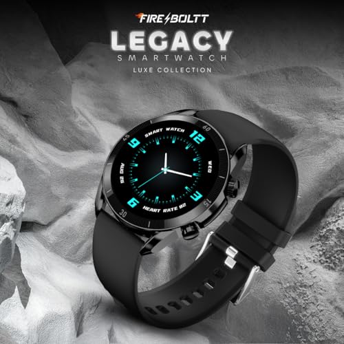 Fire-Boltt Legacy Luxury Round Smart Watch 1.43″ Super AMOLED, Bluetooth Calling, Wireless Charging, Voice Assistant, SPO₂ & Heart Rate Monitor, 110+ Sports Modes, Smart Watch for Men & Women - Black view 2