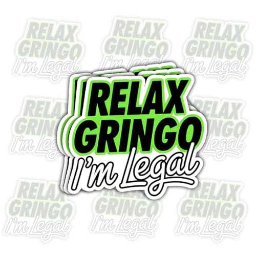 Image of 3Pcs Relax Gringo Im Legal Sticker, Relax Gringo I'm Legal Sticker for Car, Relax Gringo Calcomanias De Mexico Funny Immigrant Calcomanias Mexico Mexican Cactus Stickers for Truck Car Helmet (G3)
