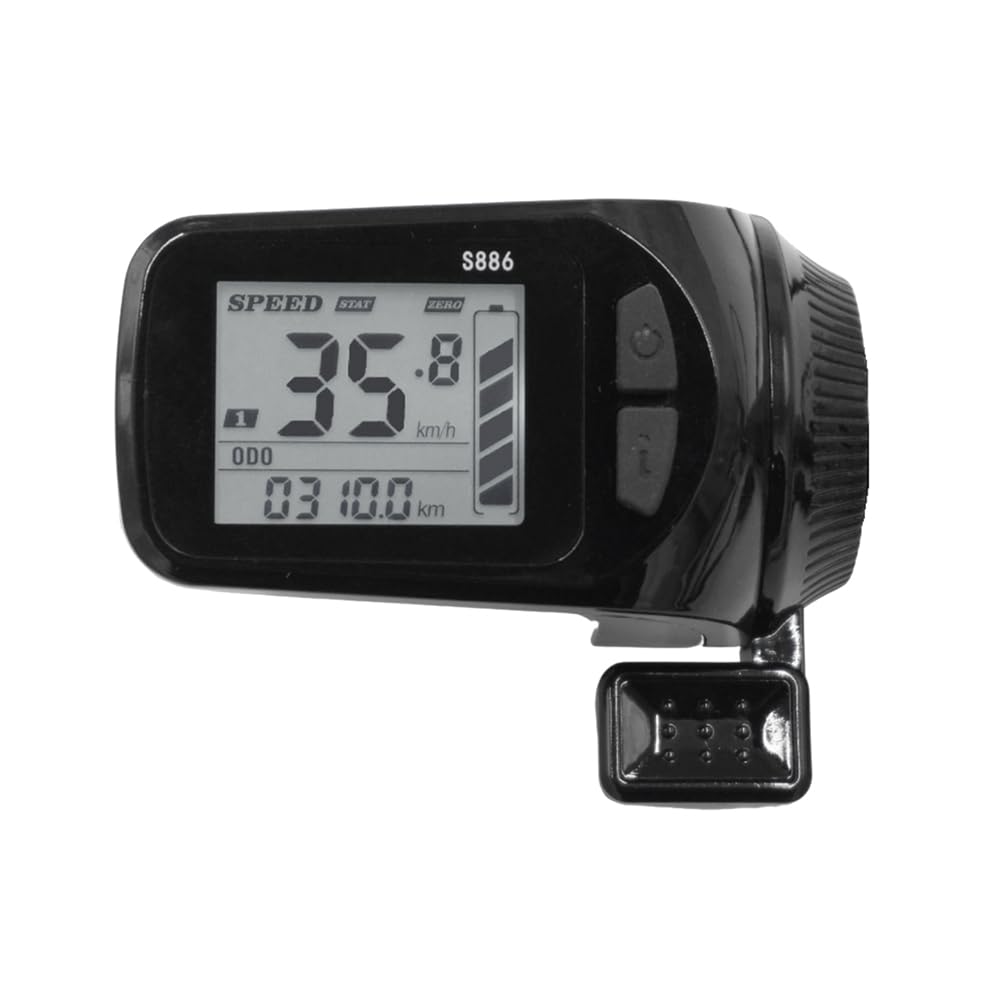 Mecerypt 24V/36V/48V/60V S886 Ebike LCD Display Panel Thumb Throttle 5PIN for Electric Bicycles E-Scooter(5PIN)