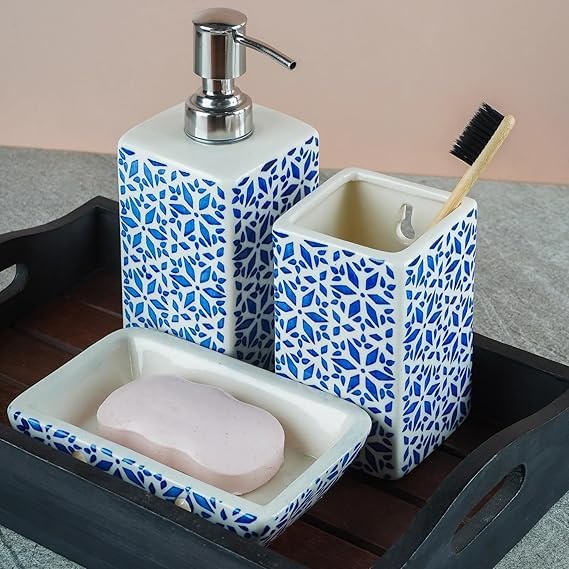 Image of Premium Ceramic Bathroom Accessories Set of 3 | D