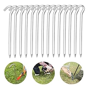 LINSOCLE Sardines Camping, Sardines Piquet Tente, Piquet de Tente, 14 Pièces Clous de Tente, Piquets de Tente en Aluminium pour Le Camping en Plein Air Jardinage 18 cm