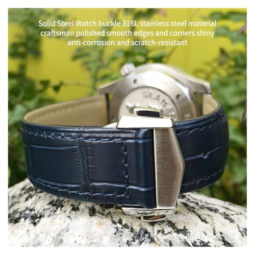 Bracelet en cuir 19mm de qualité supérieure adapté pour Omega De Ville et AT150