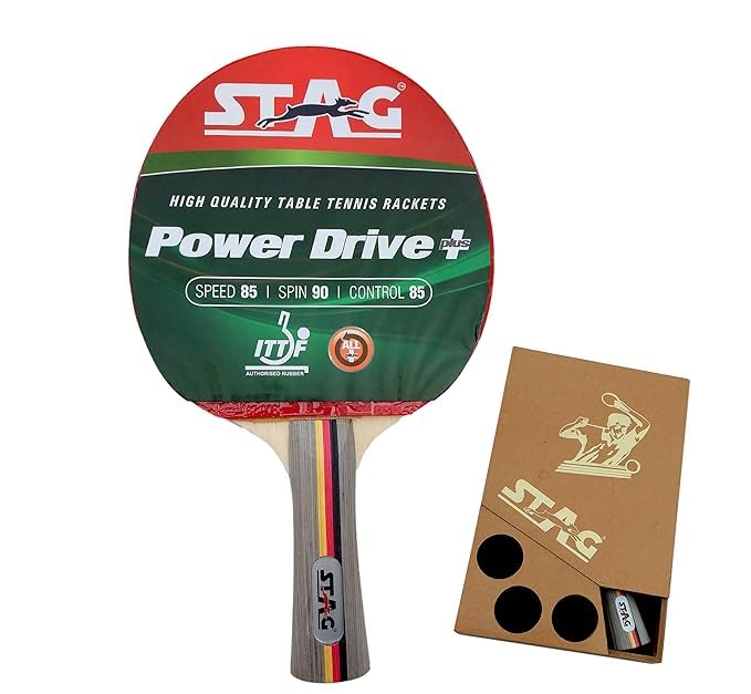 Stag Iconic Power Drive Plus Table Tennis Racquet with Wooden case 174 Grams Intermediate (Multicolor) (B0D9S6DGH6) Amazon Price History, Amazon Price Tracker