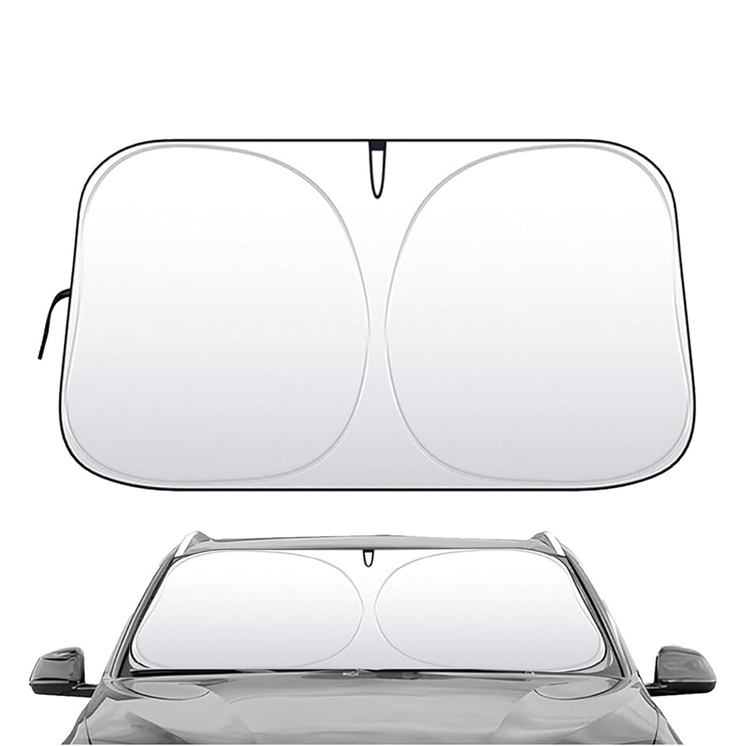 EOYLBFWH Car Windshield Sun Shade Umbrella for Fiat Idea 350 2004-2012, UV resistant Easy to install Light Portable Car sun visor,140 * 70cm