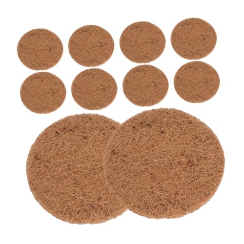 Image of Coconut Fiber Nesting Pads 10Pcs Round Bird Nest Mats for Pigeons Parrots and Chickens Soft Egg Breeding Substrate Comfortable Pet Resting Mat