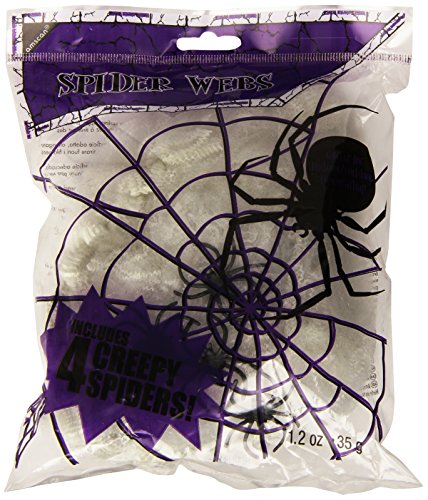 Amscan International 34806 Spider Web mit 4 Spinnen, klein