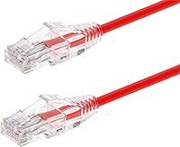 Vista 26 de Monoprice Cat6 1 pie negro Cable de conexión de nivel de componente UTP 28AWG 550MHz cobre desnudo puro sin enganches RJ45 Serie SlimRun Cable