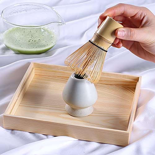 Bamboo Matcha Whisk Kit, Matcha Tea Set, Bamboo Matcha Whisk And Bowl (Chawan) Scoop (Chashaku), Chasen Holder, Tea Strainer (Sifter), Tea Towel In Wooden Case - Ideal Travel Matcha Ceremony Kit… #TOP4