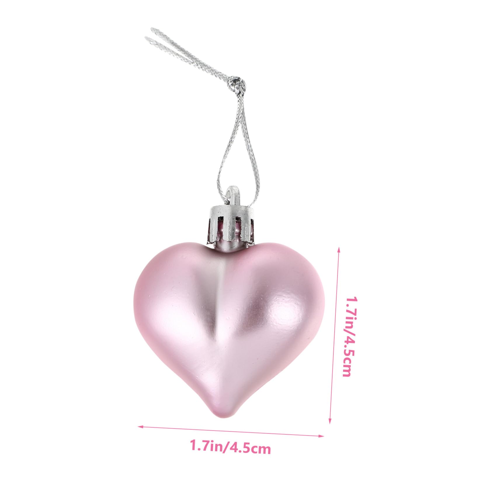 VOSAREA Ornamenti Natalizi Creative e Decorative a Forma di Cuore 12 Pezzi in Rosa da Appendere per Decorazioni Festive e Ringhiere Scala