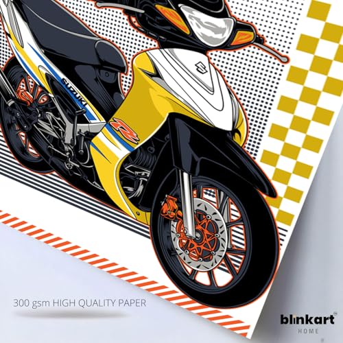 Image of BLINKART Suzuki Satria 120Car Posters Sticker Gift Items for Boys Room Wall Decor || Comes with Double-Sided Tape|| Decoration Bedroom Living Room Office Studio Decor | 12x18 In (A3) - CAR-251