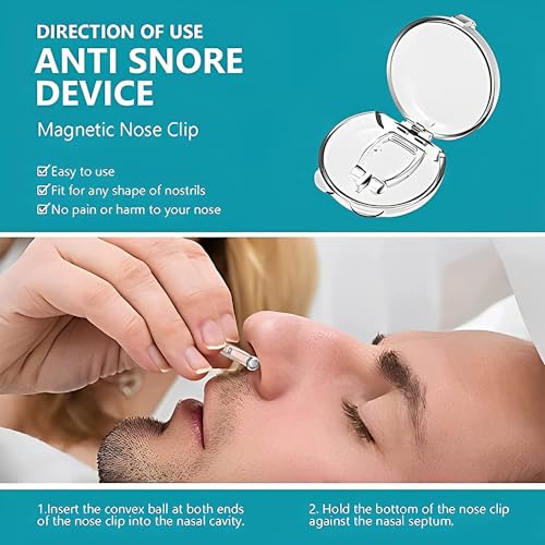 Image of Vn care Anti Snoring Device - Magnetic Snore Stopper Nose Clip | Silicone Anti Snoring Solution for Men & Women | Comfortable Snore Guard, Nasal Dilator for Better Breathing & Sleep Aid | Reusable & BPA-Free
