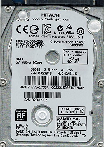 その他 Hitachi hts545050?a7e362?P/N : 0j23845?MLC : da5115?500?GB Amazon | Hitachi hts545050 a7e362 P/N : 0j23845 MLC : da5115