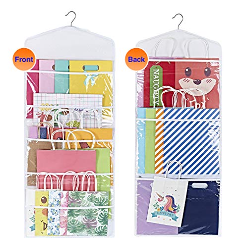 ProPik Hanging Double Sided Gift Bag Storage Organizer with Multiple Front and Back