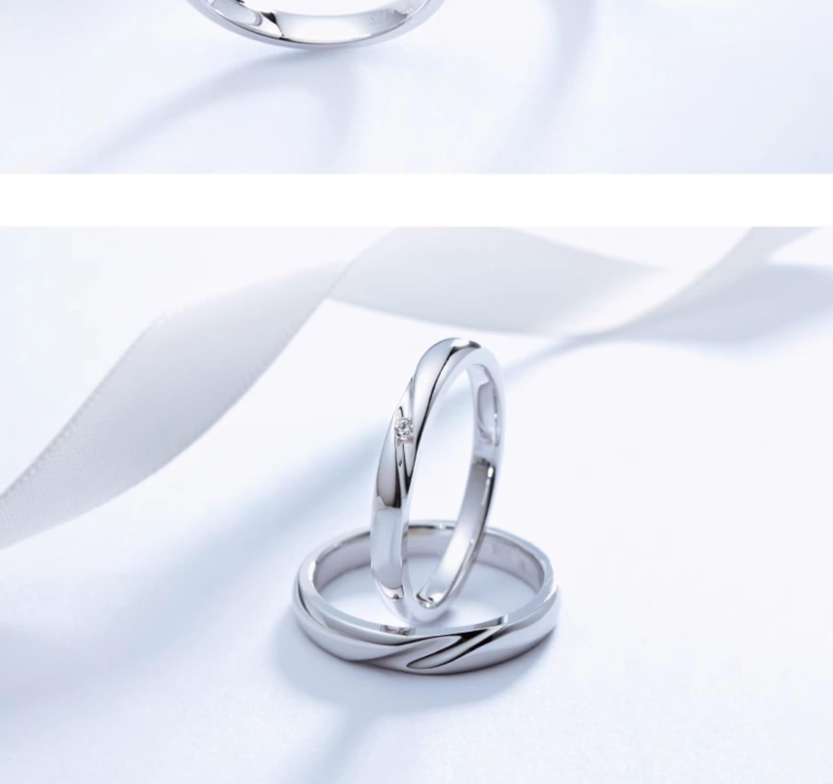 Wycian Anillos Boda Hombre Anillos Mujer Plata Oro Blanco de 14 Quilates Polaco Talla 20 Sólido No Chapado Moda para Hermana Cumpleaños Joyas