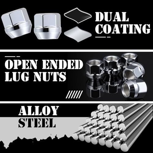 Image of Yaocom 40 Pcs M14 X1. 5 Open End Acorn Bulge Wheel Lug Nuts, Zinc Finish, 3 /4 inch(19mm) Hex 0. 83 inch(21mm) Height Conical Seat 60 Degre for Truck /Tuner Aftermarket Rims