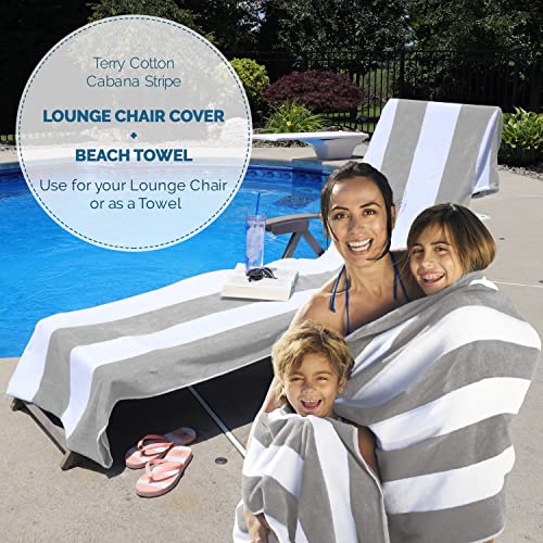 Superior LNGE-CABANAST-LG Cabana Cotton Lounge Chair Cover, Outdoor Towel/Chaise Furniture Covers thumb #2