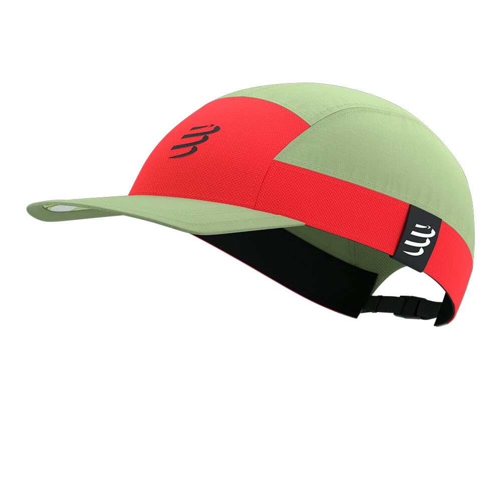 COMPRESSPORT Gorra de luz de 5 paneles - SS25, Nilo/Rojo Fluo, Taille unique