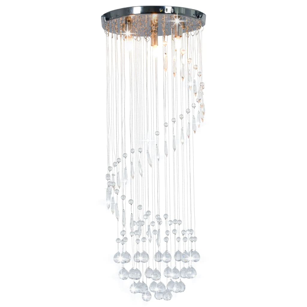 Plafonnier avec Perles de Cristal Argenté Spirale G9 idéal pour le salon