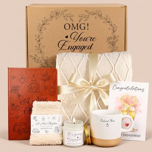 Engagement Gifts for Women, Bride to Be Gift Box, Future Mrs Mug, Newly Engaged Gifts for Best Friend, Engagement Gift Set with Cozy Blanket, Candle, Journal, Socks, Bridal Shower Present for Bride - Image 3