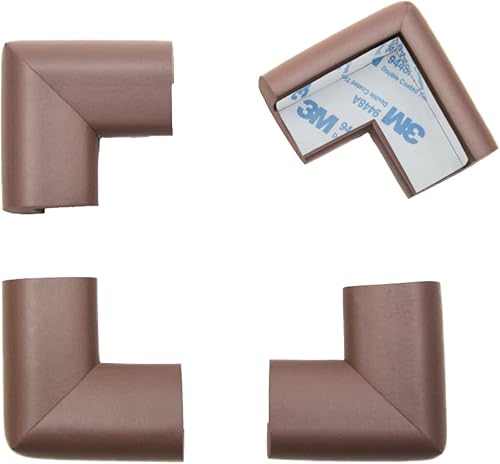 Roving Cove Reemplazo de 4 esquinas grandes Protectores de parachoques de esquina de muebles de alta resistencia, color marrón café (no en embalaje