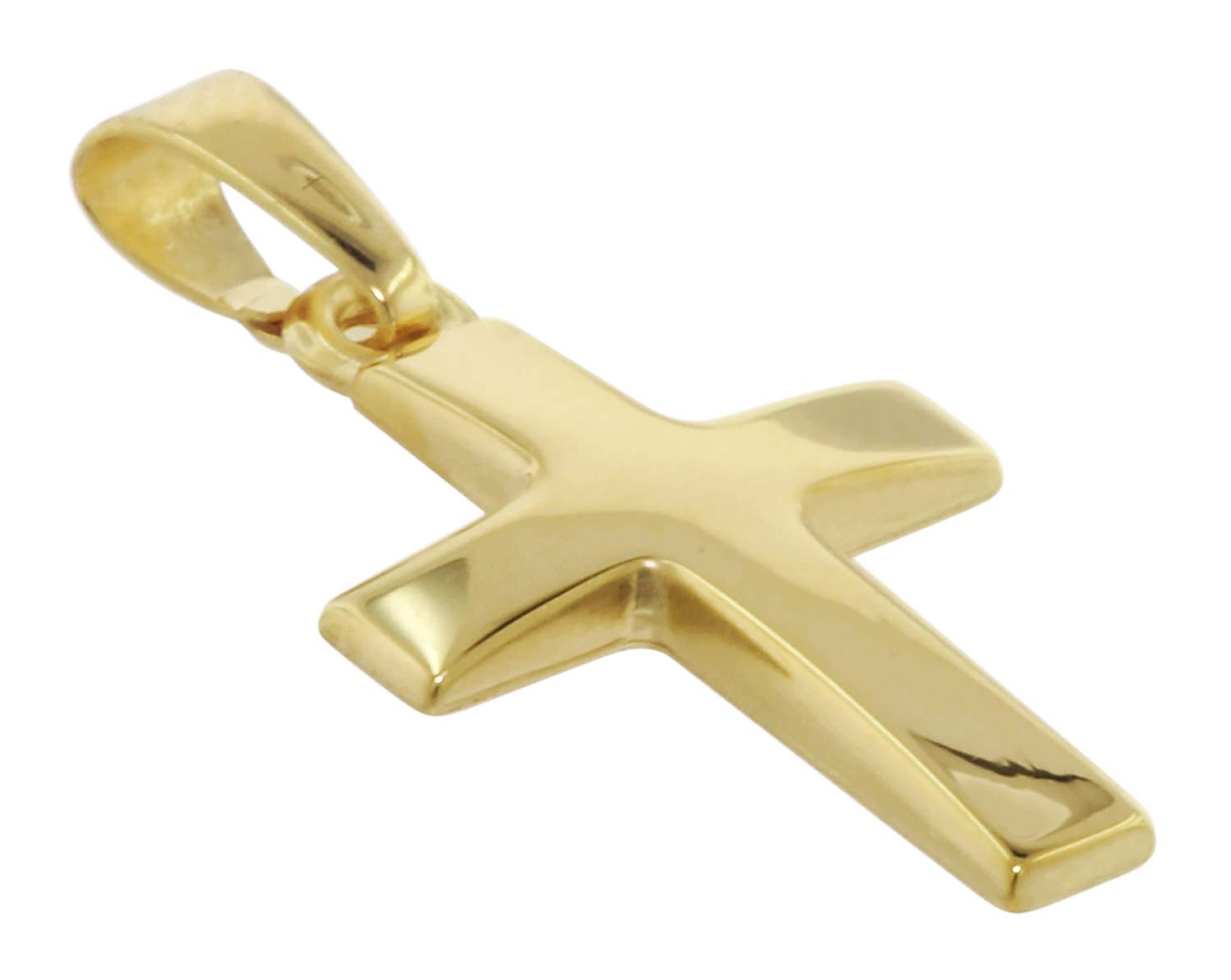 trendor Kreuz Anhänger für Kinder Gold 333 + Halskette Silber vergoldet | Kinder-Schmuck, Kreuzanhänger aus Echtgold für Mädchen und Jungen, Geschenkidee,