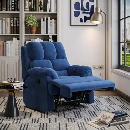 Image of Wakefit Recliner | 3 Year Warranty | Recliner Sofa 1 Seater, XpertGRID Technology, Designed for Supreme Comfort & Relaxation, Easy DIY Assembly, 145 kg Weight Capacity, Virelia (Blue)