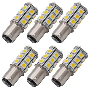 GRV Ba15d 1142 1076 24-5050SMD LED Bulb AC/DC 12V-24V 2.5W Equivalent to 30W Halogen,Replacement for RV Camping/Travel Trailer/vehicle interiors/Boat Indoor Light Bulbs,3000K Warm White Pack of 6