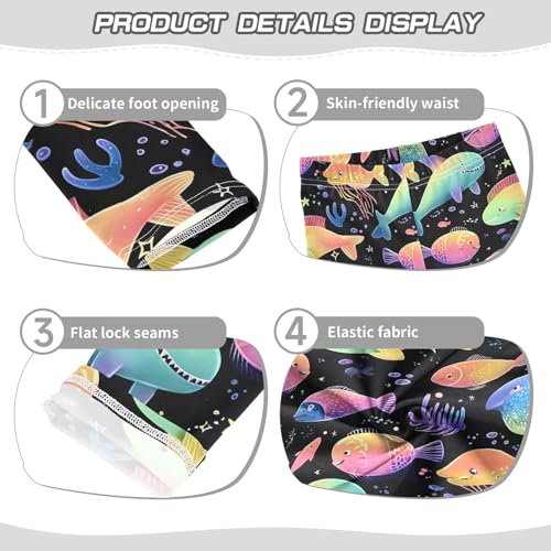 Cute Glowing Fish Girls Leggings Athletic Pants Tights Stretch Bottom3