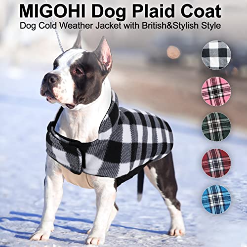 Migohi Dog Jackets For Winter Windproof Reversible Dog Coat For Cold Weather British Style Plaid Warm Dog Vest For Small Medium Large Dogs, Black M #TOP1