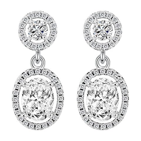 BiBeary Women elegant oval and round Zirconia refinement pieces Earrings Cover