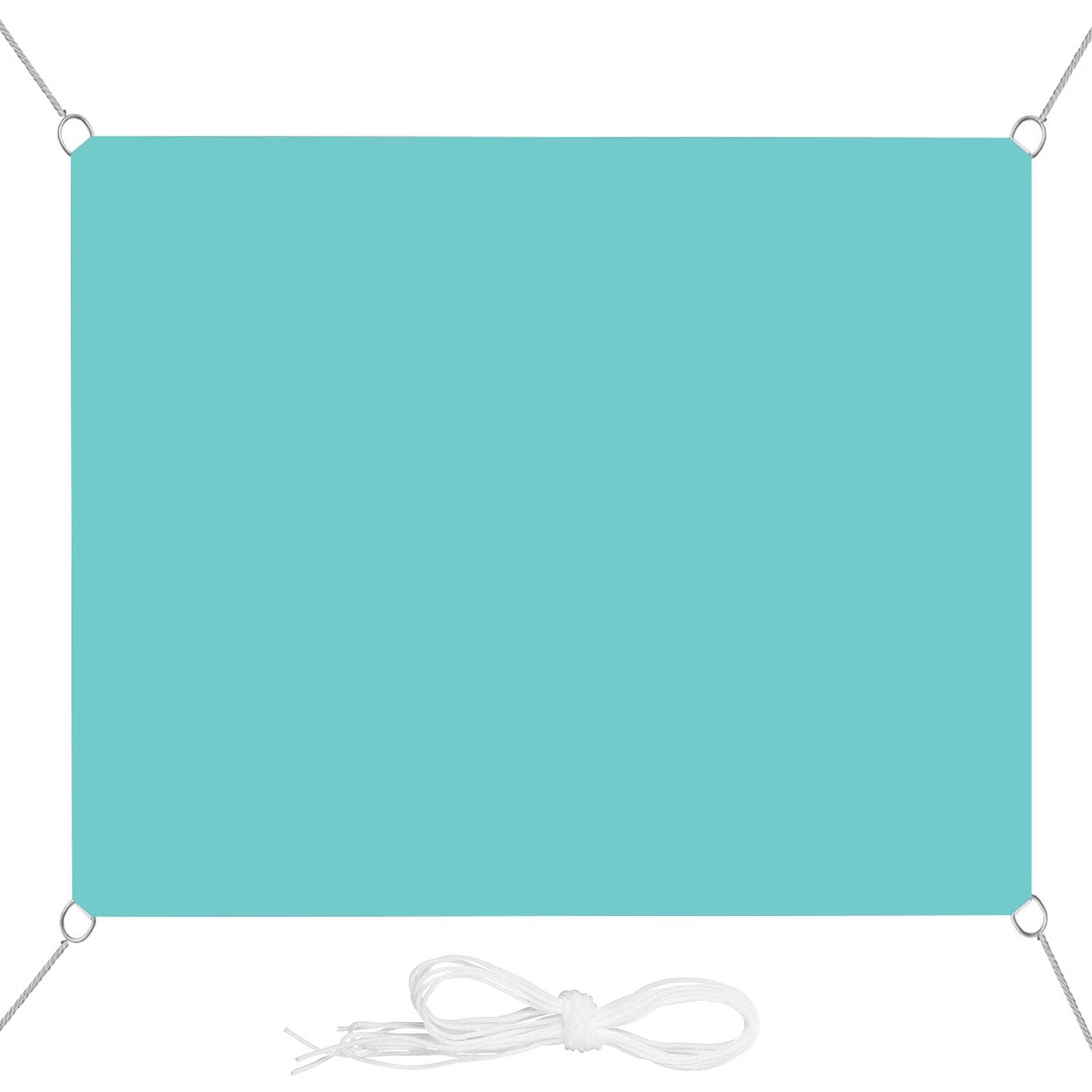 Voile pare-soleil imperméable 1.8 x 3 m bleu ciel résistant au vent avec cordes incluses
