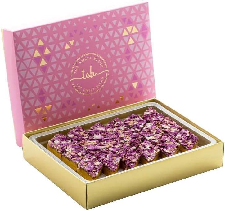 THE SWEET BLEND Rose Kaju Katli | Gulab Gulkand Flavored Indian Mithai | Cashew Sweet | Authentic Festive Gift Box | 500gm | Ideal for Diwali