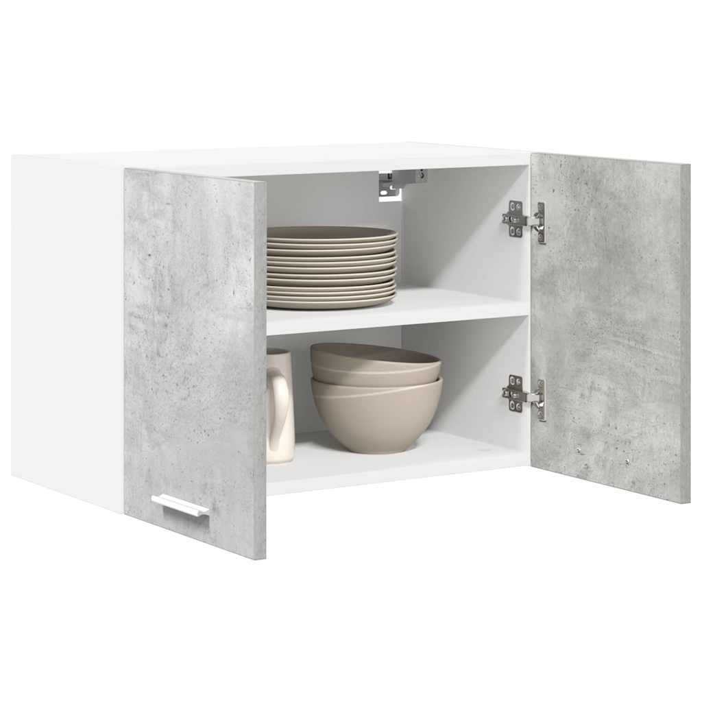 Generico Armadio pensile Riga Grigio Cemento e Bianco 60 x 31 x 40 cm,Armadietti e portaoggetti,Pensili da cucina-884168