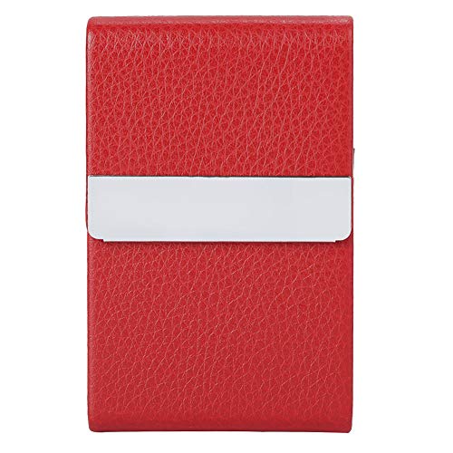 Jadeshay Caja de Cigarrillos Caja de Cigarrillos de cigarros de Moda Soporte para Encendedor de Tabaco Caja de Almacenamiento de Cuero de PU(Rojo) Cover
