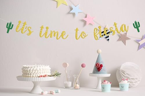 Miniatura 3 de Cartel con texto en inglés "It's Time to Fiesta", decoración de fiesta mexicana, decoración de fiesta de cactus, despedida de soltera, suministros