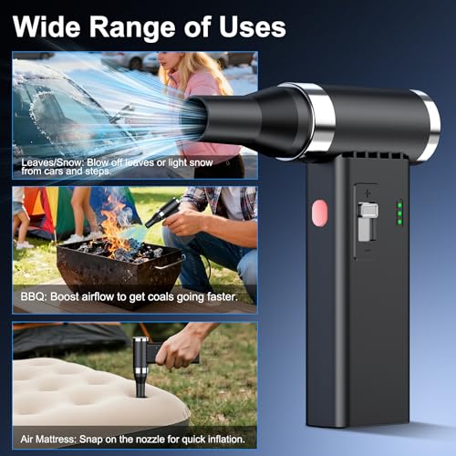 Image of Mini Ultra-Slim Electric Compressed Air Duster 150,000RPM Super Power, Rechargeable Cordless Air Duster, Powerful Airflow for Computer, Keyboard, Outdoor, House and Car
