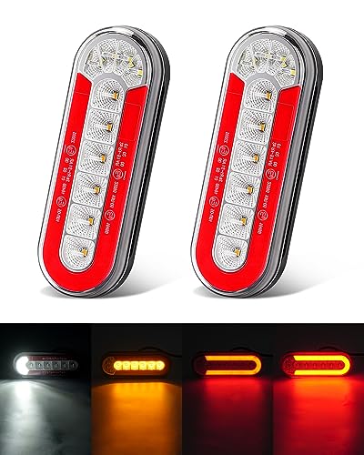 Kit 2 Luci Posteriori LED Per Rimorchio – 12V-24V – Freno, Posizione E Freccia – Omologate E9