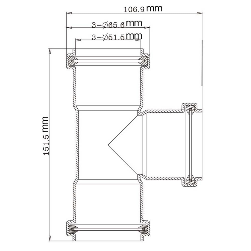 Pipe Connector 50mm 90 Degree 3-Way Strainer Connector Waste Pipe Joiner Waste Compression Fittings for Bath Kitchen Sink, Shower Tray - Image 2