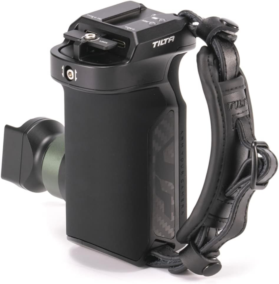 Tilta Left Side PD Handle with Run/Stop Type VIII, with Internal Battery, Adjustable Angle, Run-Stop Cables, Mount Accessories, Ergonomic Design (Black) | TA-LSP8-B