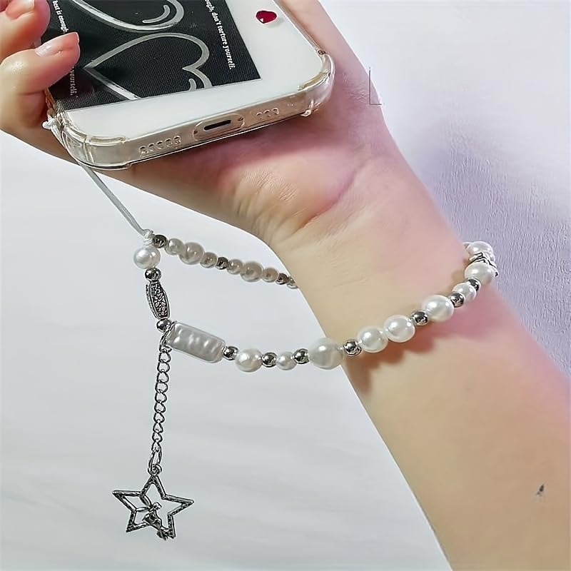 Image of Beaded Camera Wrist Strap Cute Digital Camera Charm Lanyard, Phone Wristlet Charms, Phone Chain for Camera