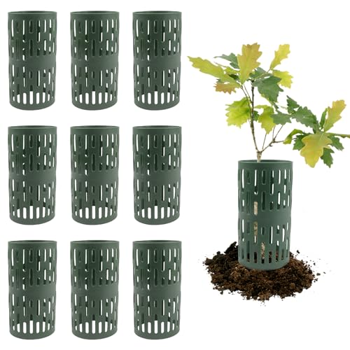 Raxfekro Juego de 9 Protectores de Tronco de Arbol 20 * 34.5cm, Protector Retráctil de Corteza de Árbol, Protección Anti Rodger contra Árboles, Protección de Tronco con Orificios de Ventilación