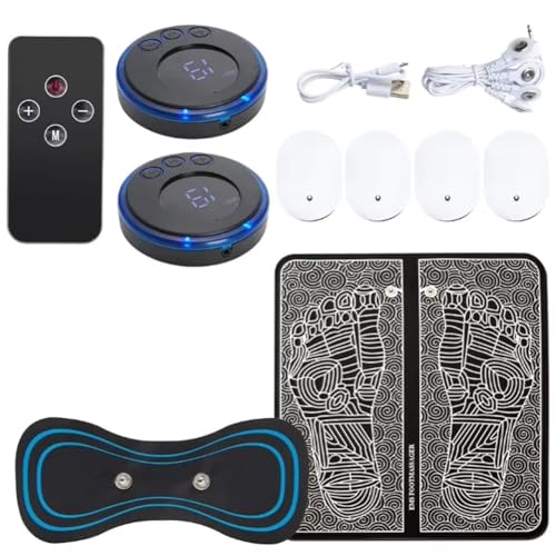 Yominerr Masajeador Eléctrico de Pies, Almohadilla de Masaje Electroestimulador, Esterilla de Masaje EMS, Masajeador Muscular, Masaje Relajante de Pies, Masajeador de Fitness, USB