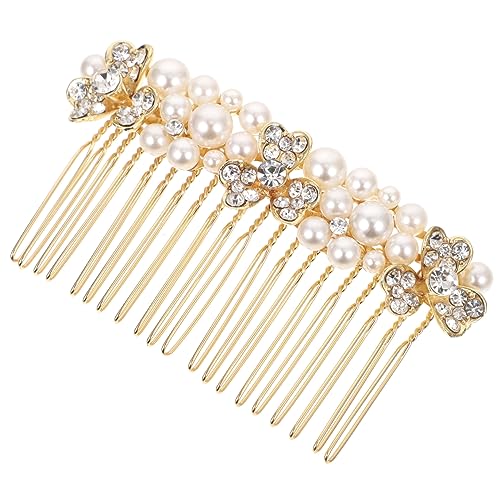 ELAYARD ブライダルヘアコーム ラインストーン ヘアアクセサリー 新婦用 髪飾り 結婚式用 アロイ製 耐久性あり クリスタルサイドコーム どんなスルにも