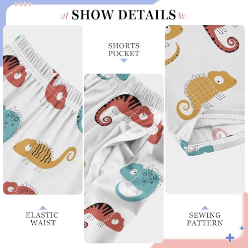 Lovely Chameleons Boys Long Pants Soft Trousers Elastic Waist Kids Lounge Bottoms with Pockets S-XL4