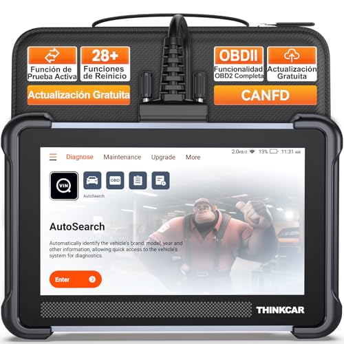 TNIKCAR OBD2 Diagnóstico, ThinkScan 672 OBD2 Diagnosis de Diagnóstico Todos Los Sistemas Y 28+ Funciones de Reinicio/Control Bi-Direccional/Codificación ECU/Función de Prueba Activa/CANFD