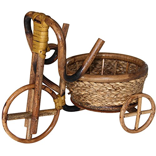 BHP Rattan Dreirag flowers pot basket braid wood decoration garden terrace bucket 2635