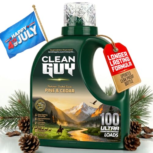 Clean Guy Laundry Detergent | Bold Wood & Pine Scent Powerful Cleaning Soft & Fresh Finish Long-Lasting Aroma - Pine & Cedar (100 Loads)